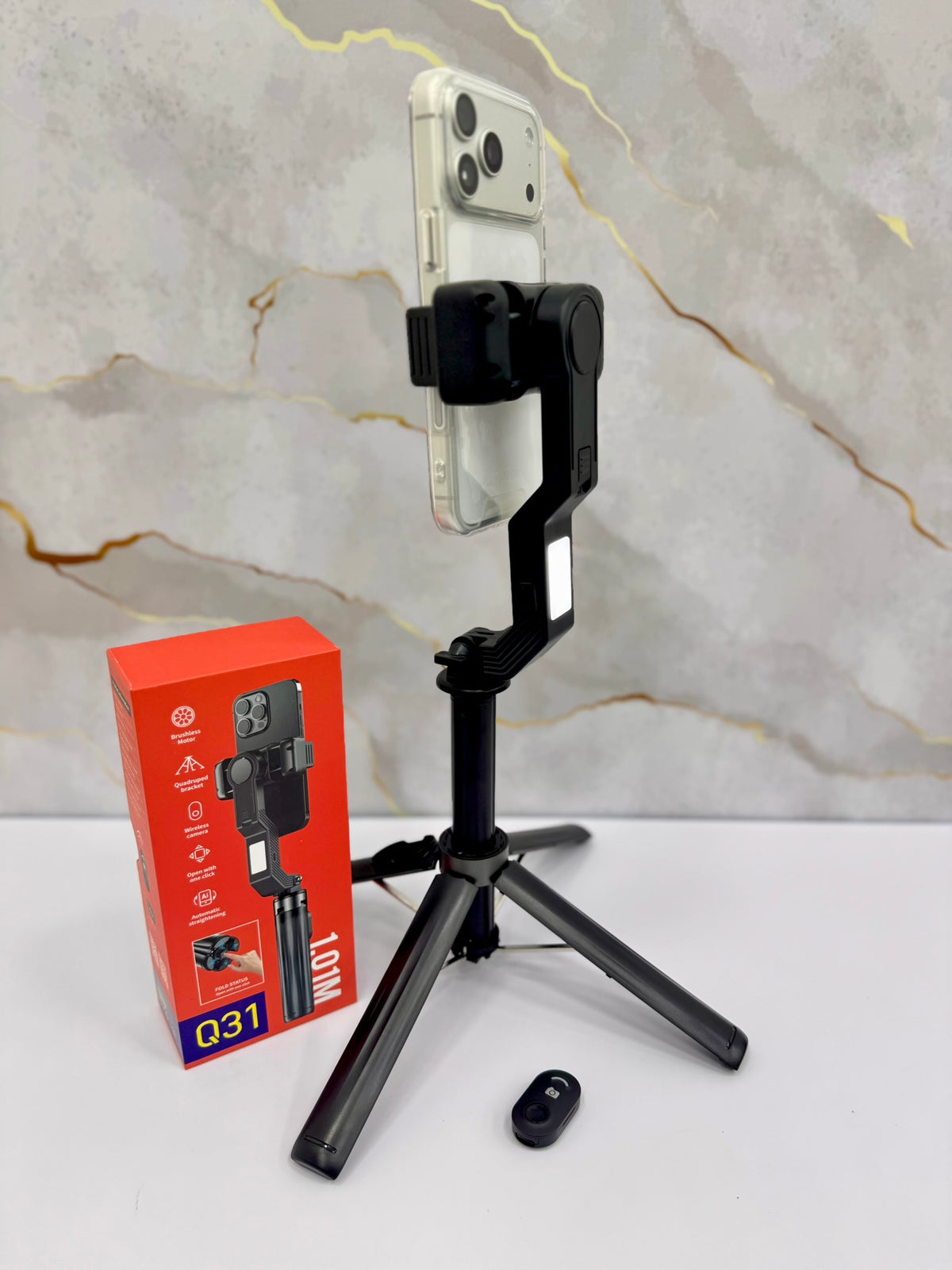 🎥 Estabilizador Gimbal Q31 con palo selfie