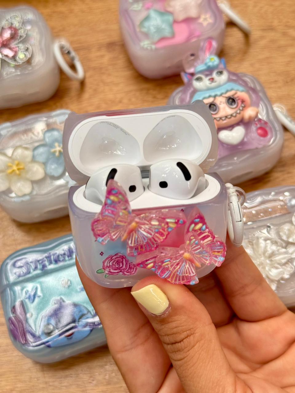 🔥 CASE TRANSPARENTE DECORADO PARA AIRPODS