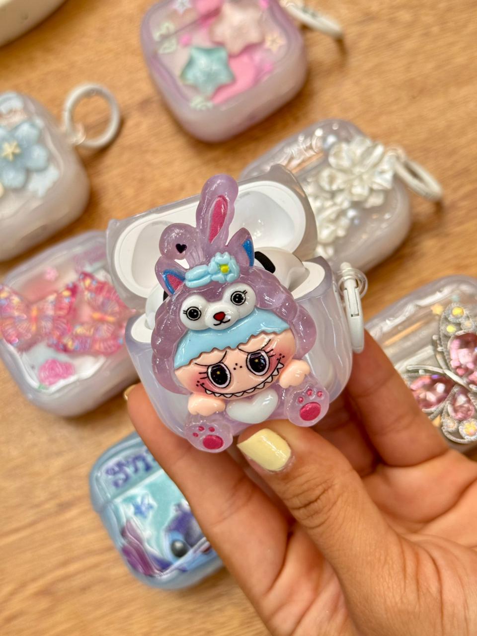 🔥 CASE TRANSPARENTE DECORADO PARA AIRPODS