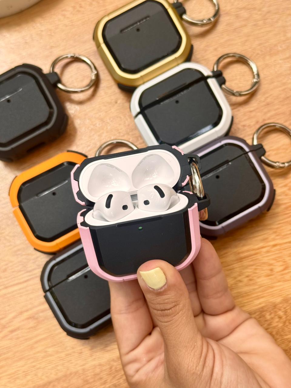 🔥 CASE PROTECTOR CON BORDE Y LLAVERO PARA AIRPODS
