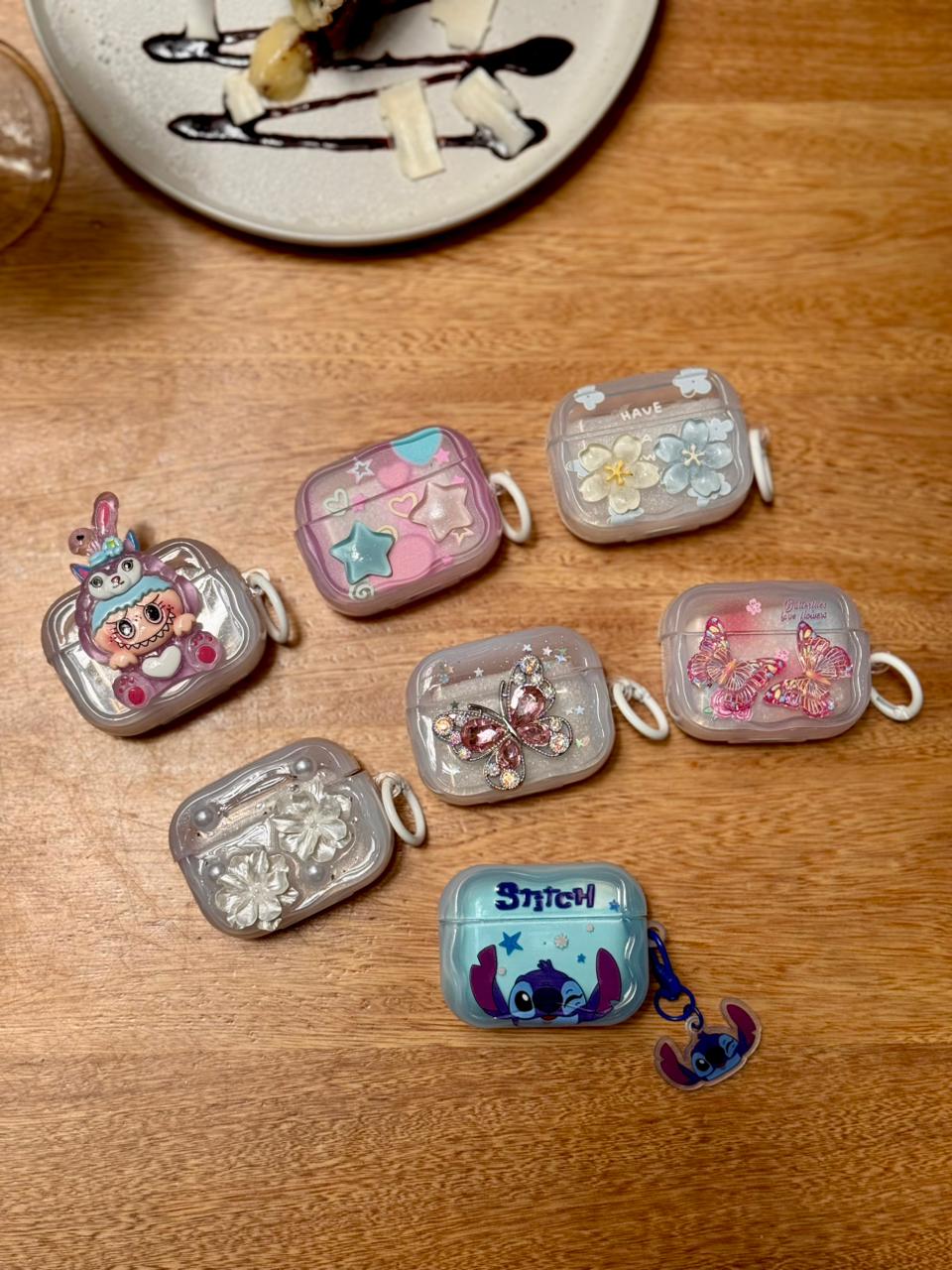 🔥 CASE TRANSPARENTE DECORADO PARA AIRPODS