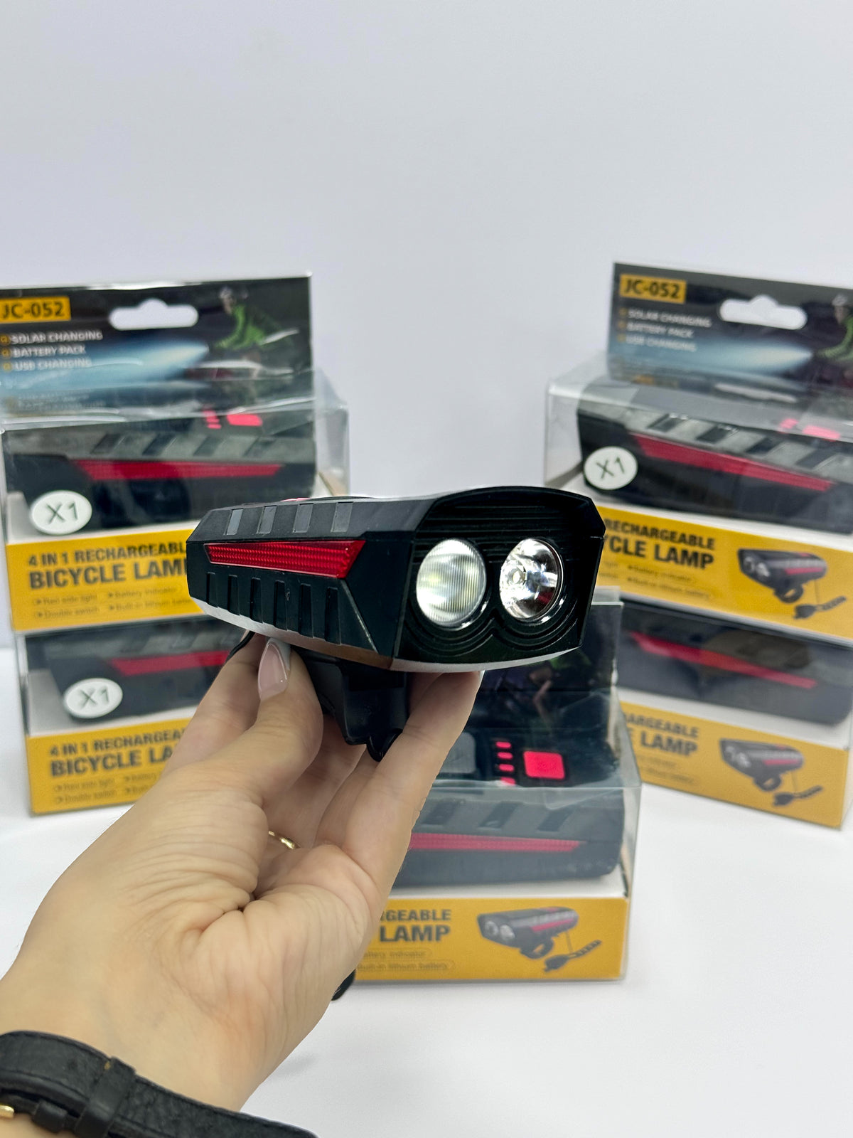 🚴♂️🔦 Linterna Solar para Bicicleta JC-052 – 4 en 1 Multifuncional