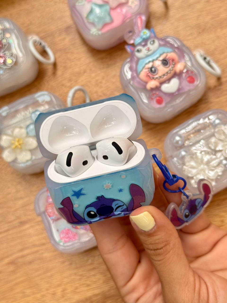 🔥 CASE TRANSPARENTE DECORADO PARA AIRPODS