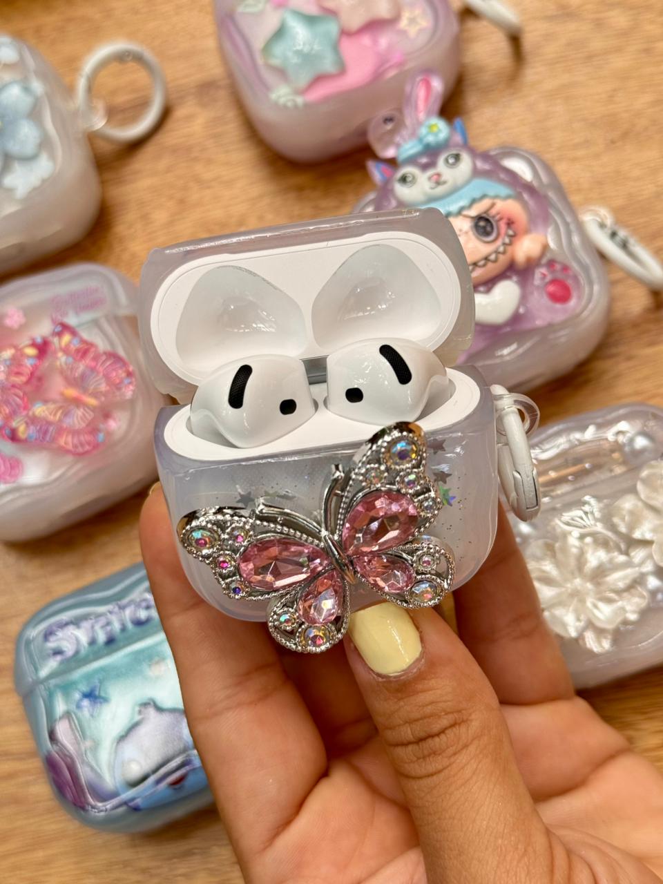 🔥 CASE TRANSPARENTE DECORADO PARA AIRPODS