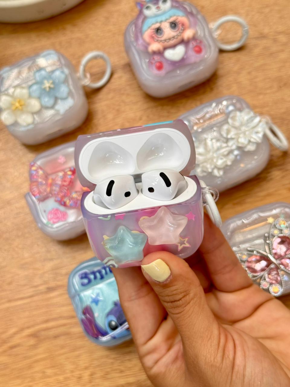 🔥 CASE TRANSPARENTE DECORADO PARA AIRPODS