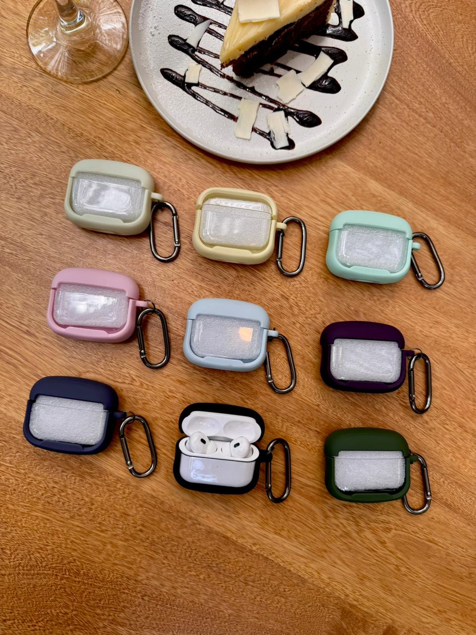🎧 CASE ACRÍLICO BORDE COLOR PARA AIRPODS