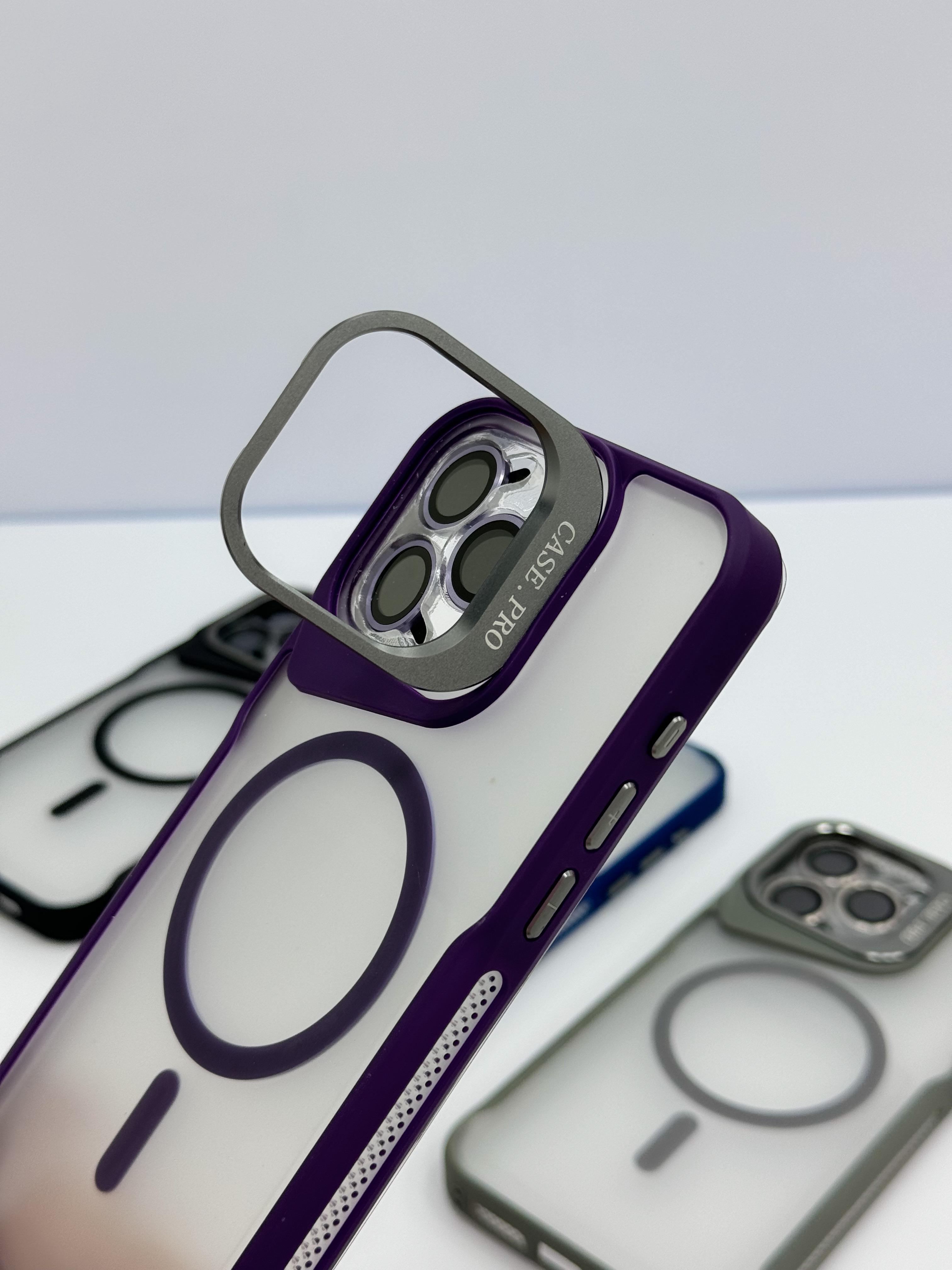 Case MagSafe humo con aros protección cámara iPhone