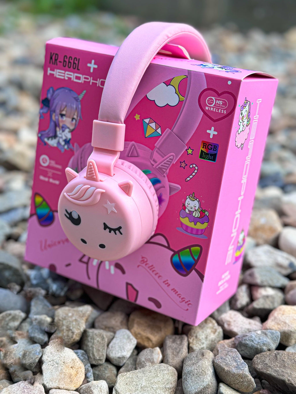 DIADEMA KR- CON DISEÑOS ANIMADOS EN RELIEVE 🎧✨  + Obsequio: cubo para proteger la carga