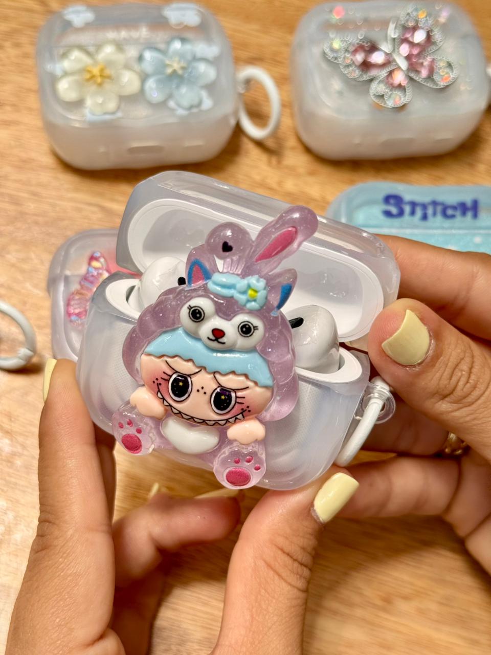 🔥 CASE TRANSPARENTE DECORADO PARA AIRPODS