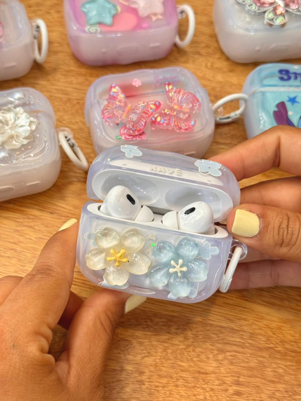 🔥 CASE TRANSPARENTE DECORADO PARA AIRPODS