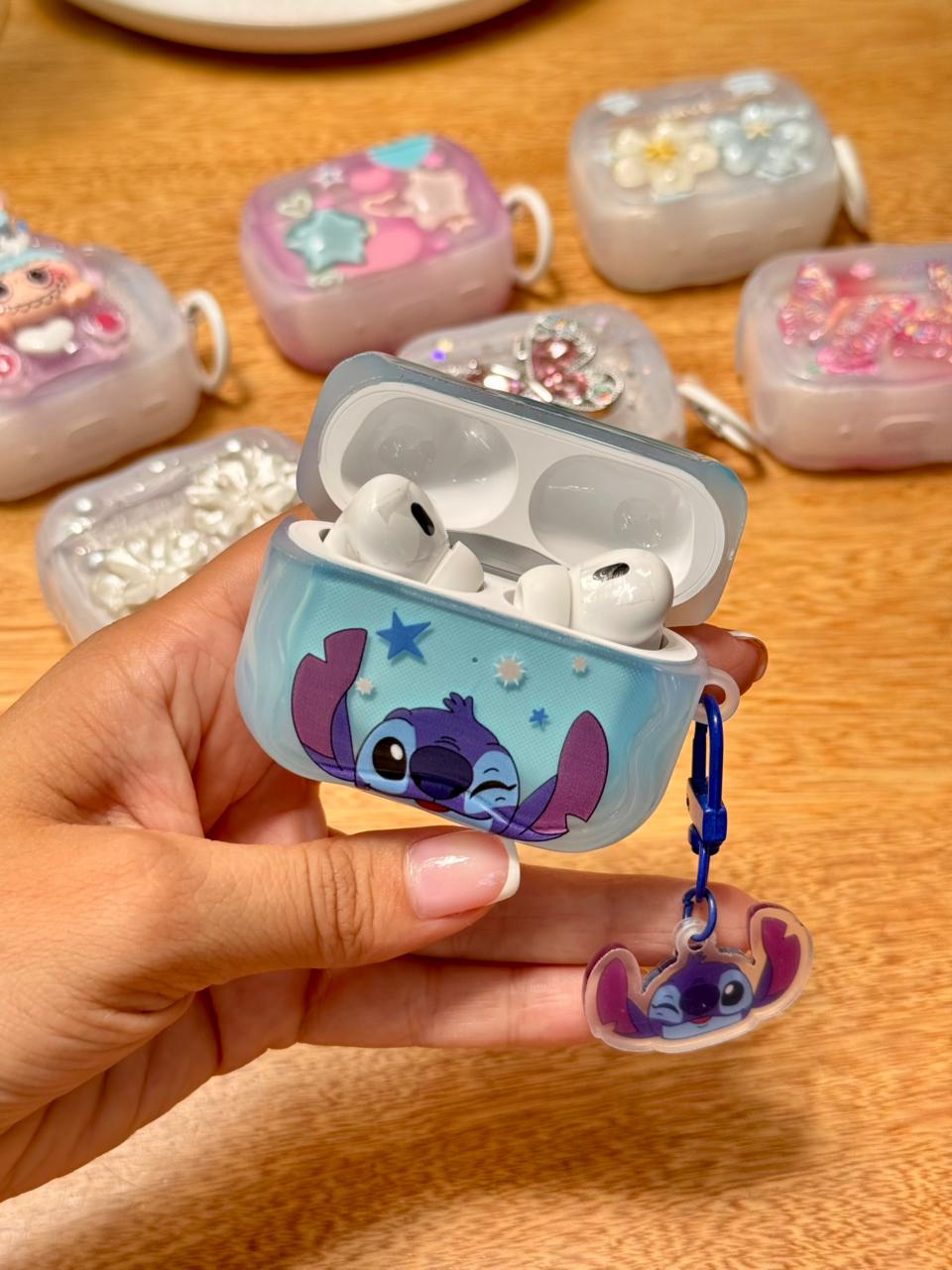 🔥 CASE TRANSPARENTE DECORADO PARA AIRPODS