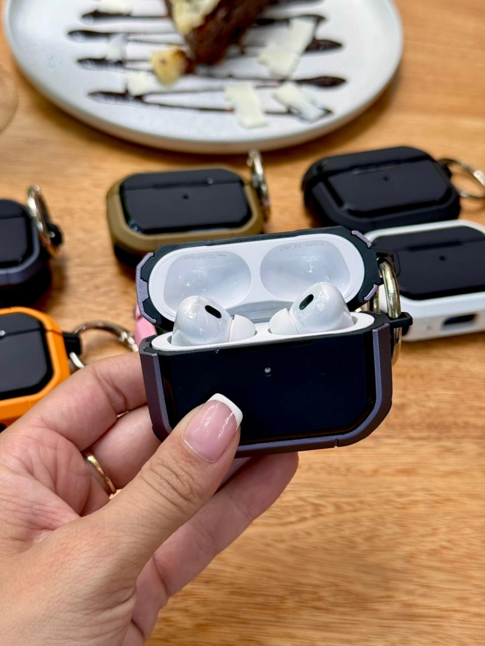 🔥 CASE PROTECTOR CON BORDE Y LLAVERO PARA AIRPODS