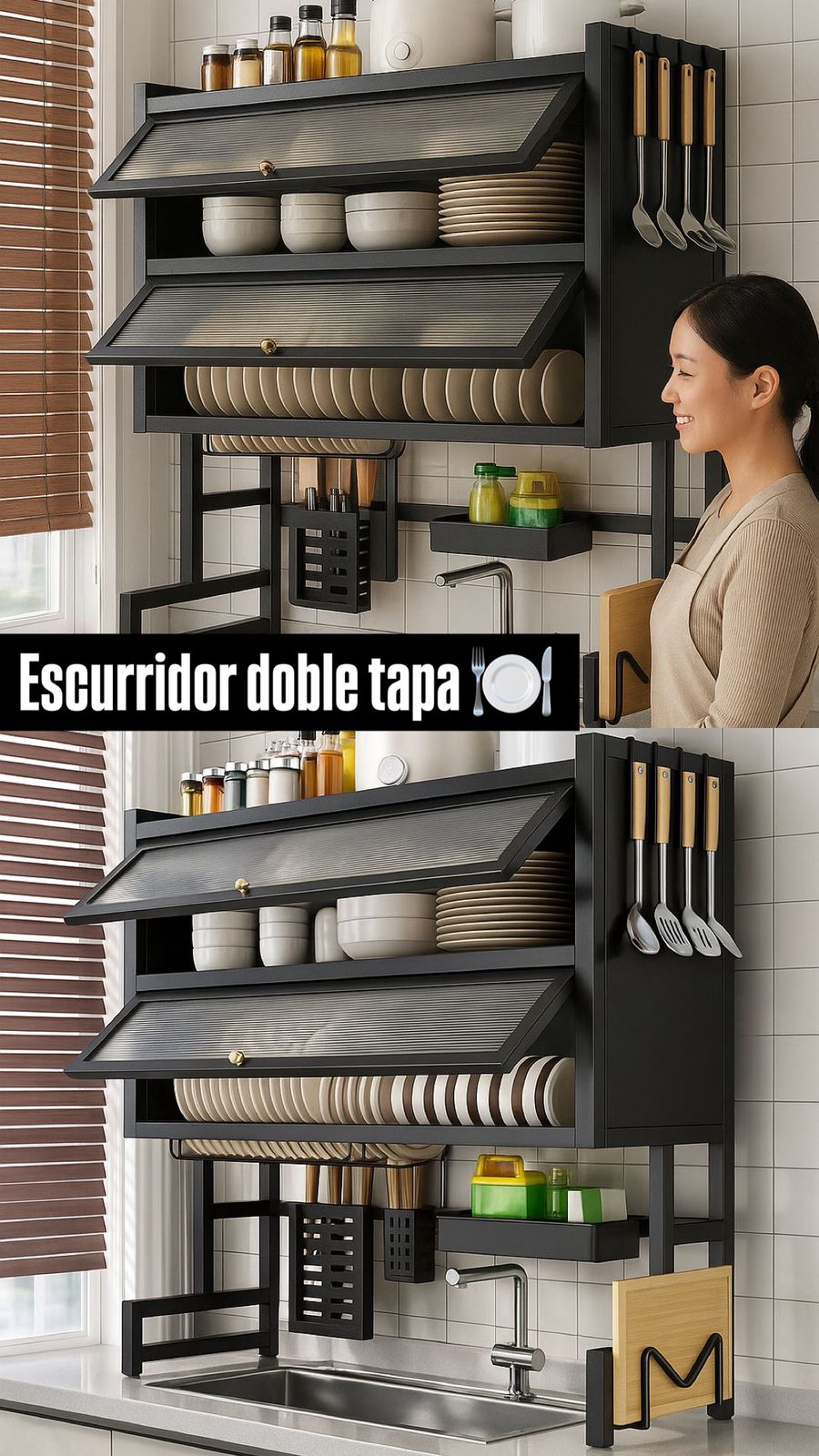 Escurridor  Doble Tapa 65cm