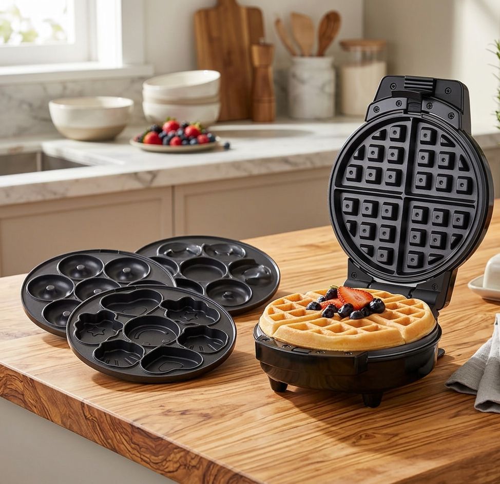 Waflera 3-en-1: Waffle,Donas y Figuras ⚡