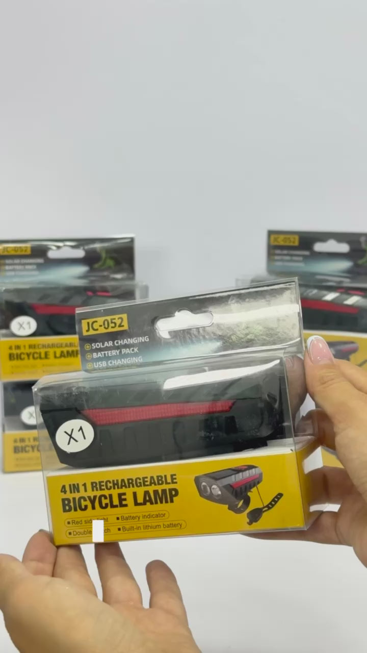 🚴♂️🔦 Linterna Solar para Bicicleta JC-052 – 4 en 1 Multifuncional