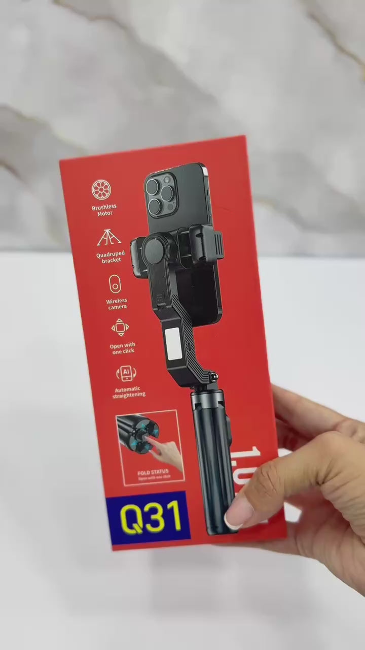 🎥 Estabilizador Gimbal Q31 con palo selfie