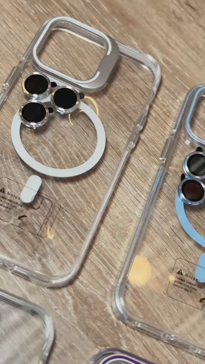 📱 Case iPhone Ventana Metalizado + Aros para Cámara + protector de pantalla blindado 🎁
