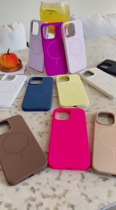 🧲📱 CASE IPHONE SILICON MAGSAFE + VIDRIO BLINDADO